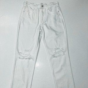 High Rise Slim Straight Jean White (Sneak Peek)